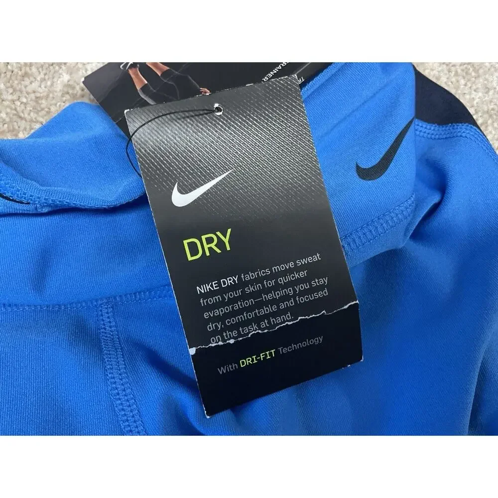 Nike Dri Fit Training Tight Fit Woman’s Size Small Blue Leggings With Stripe New